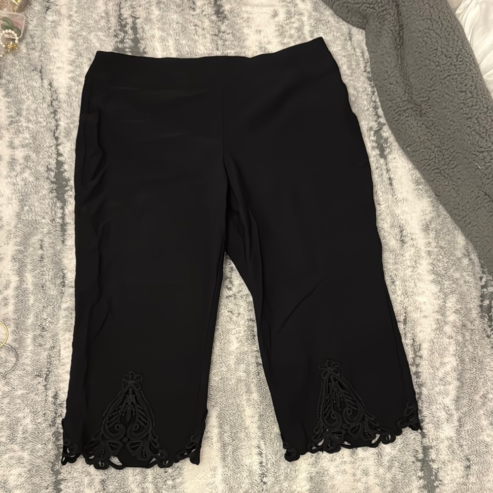 Charter Club Black Bermuda Shorts with‎ Elegant Scalloped Hem